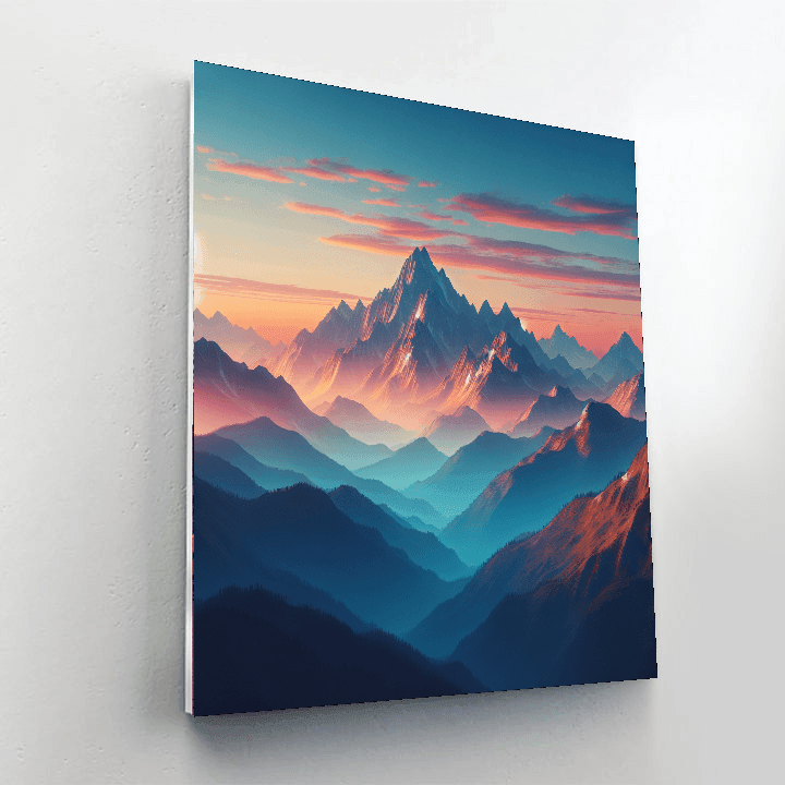 Majestic Mountains At Dawn Paint By Color