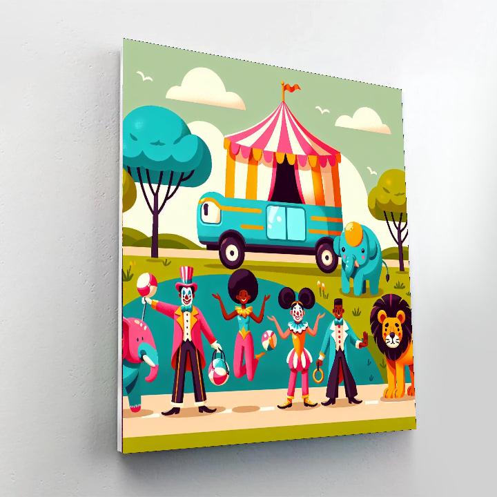 Circus Caravan Journey Painting Number Kit