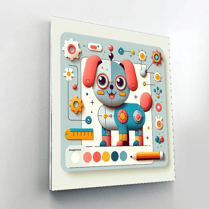 Friendly Robot Dog Paint By Numbers Kits