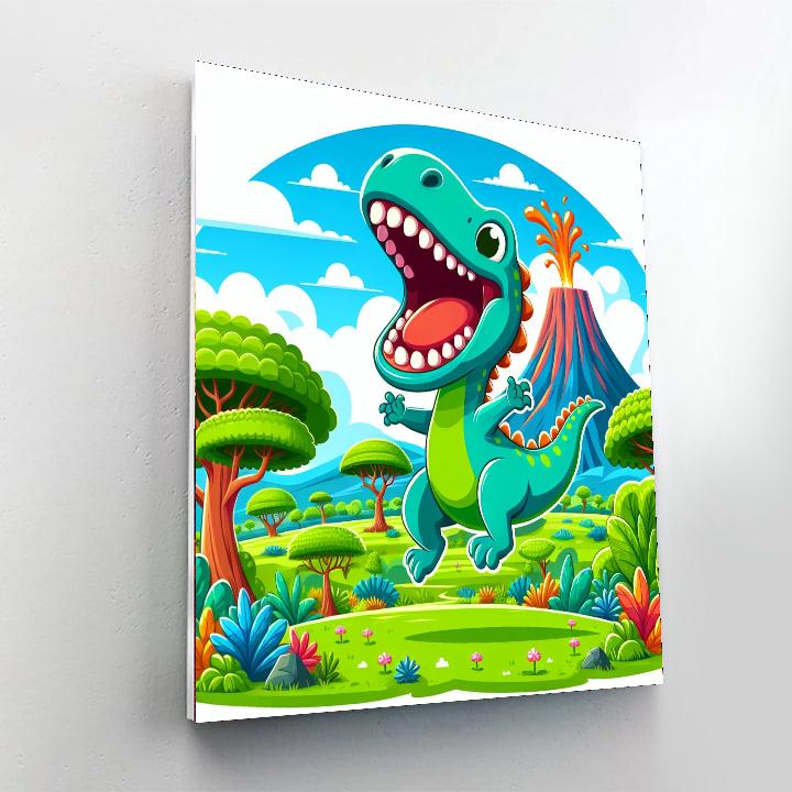 Joyful Dinosaur Dance Numbered Painting Kits