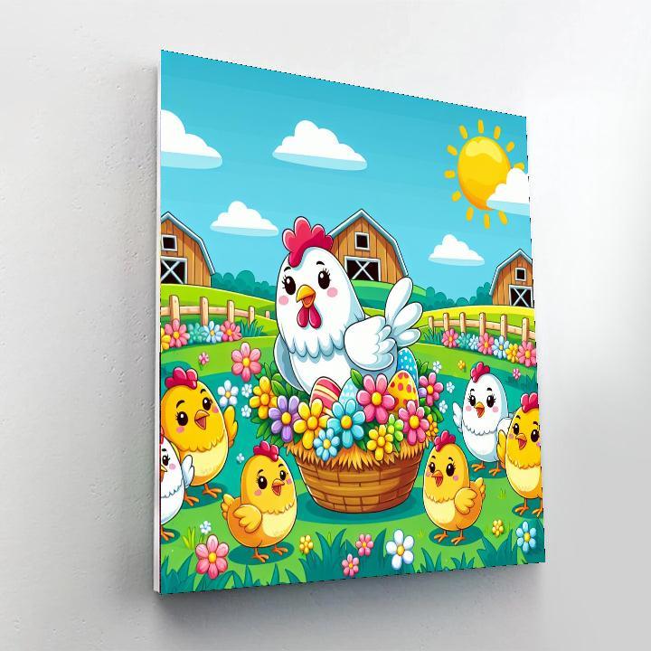 Chirpy Chickens Paint By Numbers Art