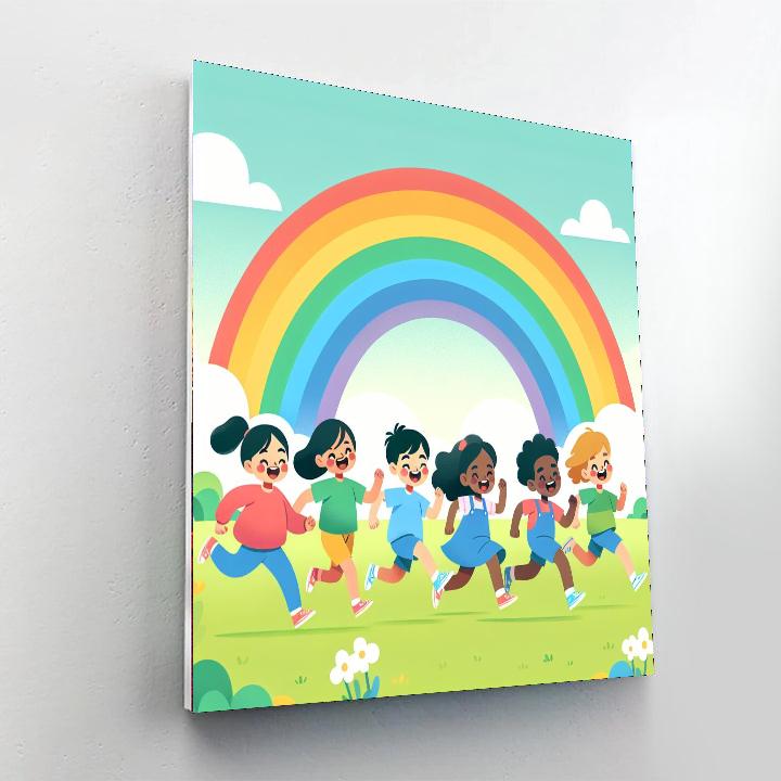 Radiant Rainbow Chase Numbered Painting Kits