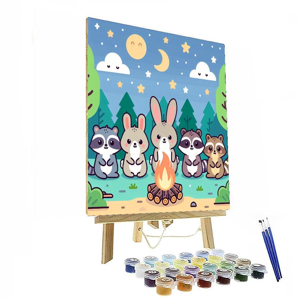 Cute Critters Campfire Paint By Numbers Art