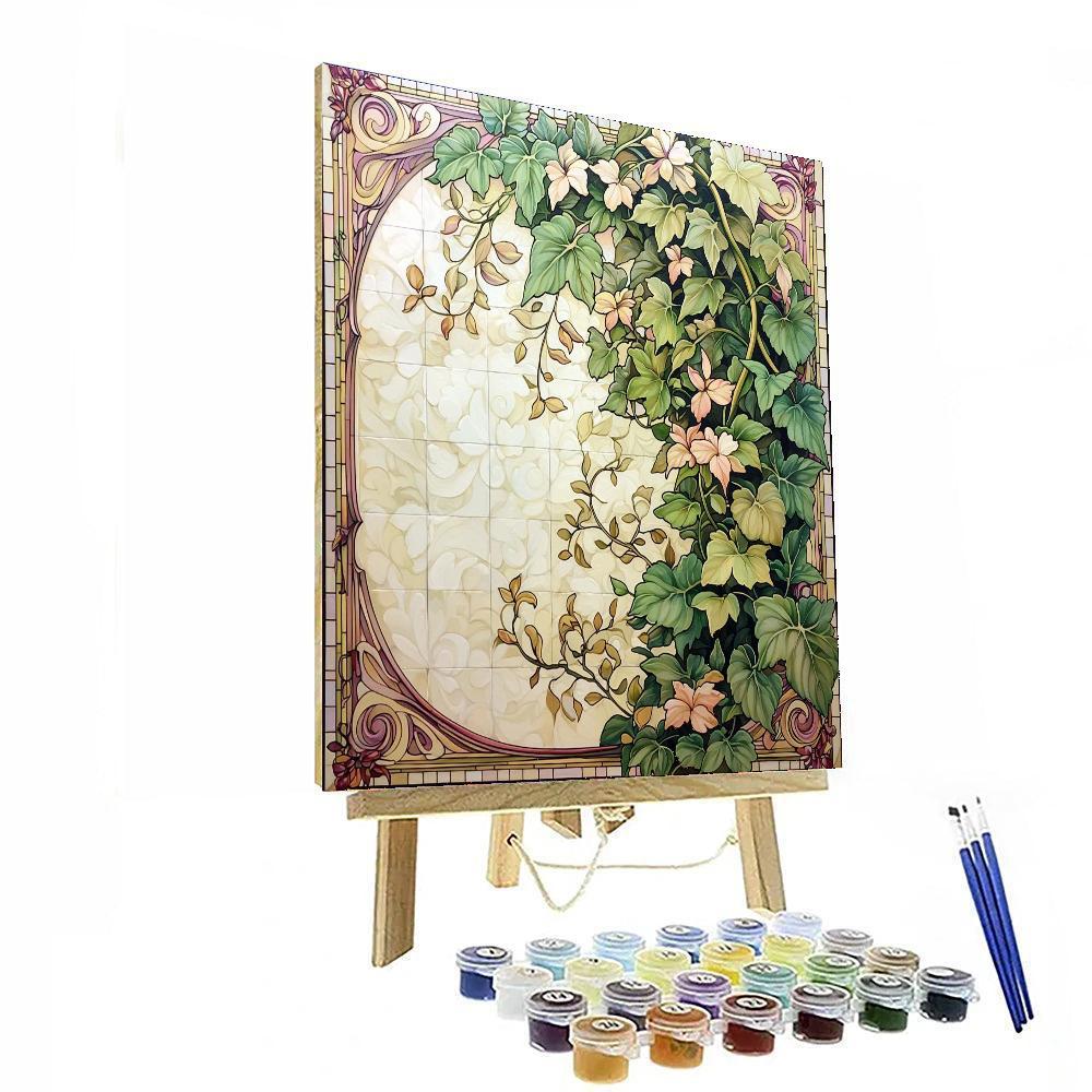 Alphonse Mucha Inspired Harmony In Botanical Rhythm  Paint By Numbers Kits