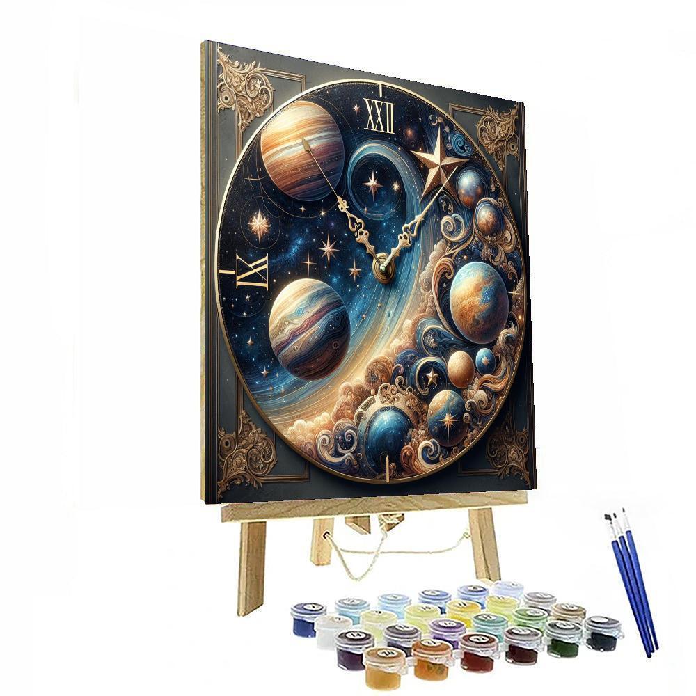 Celestial Wonders Wall Clock - DIY Painting By Numbers Kit – Artistry Rack