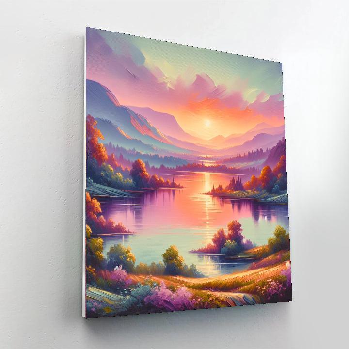 Tranquil Sunset Oasis DIY Paint By Numbers