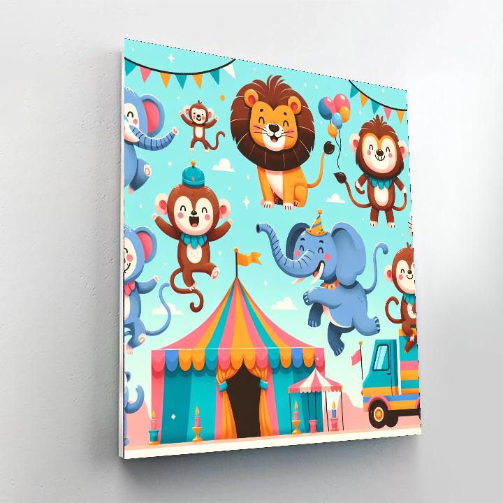 Colorful Carnival Animals Paint By Numbers Art