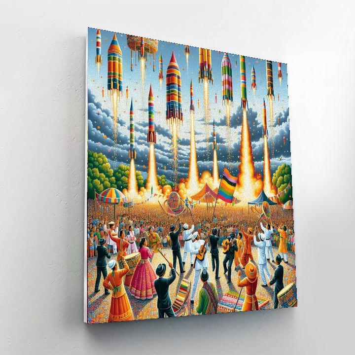 Bun Bang Fai Rocket Festival - Thailand Numbered Painting Kits