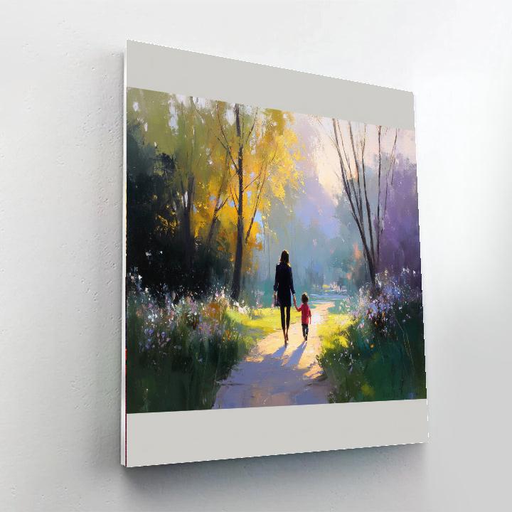 Sunlit Morning Stroll Painting Number Kit