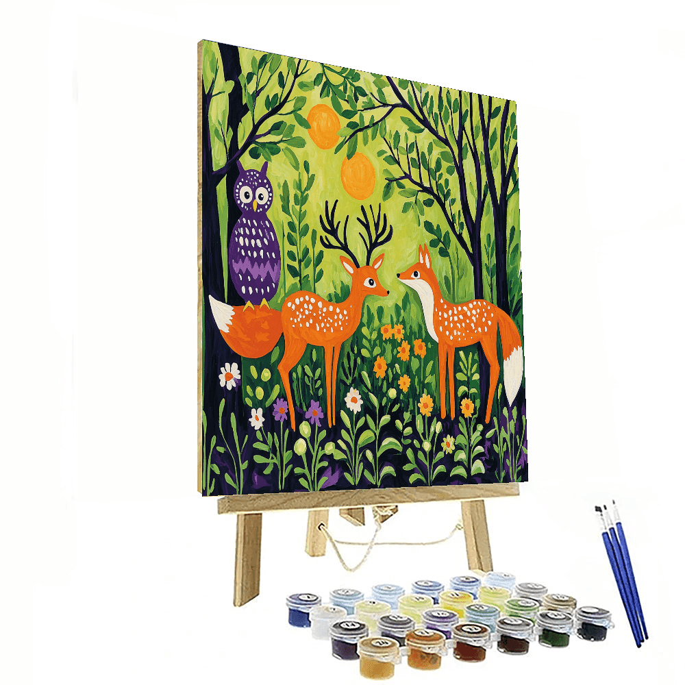 Henri Matisse Inspired Mystical Woodland Creatures - DIY Painting By Numbers Kit