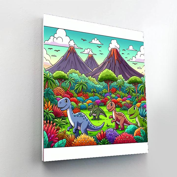 Daring Dinosaur Safari Number Painting