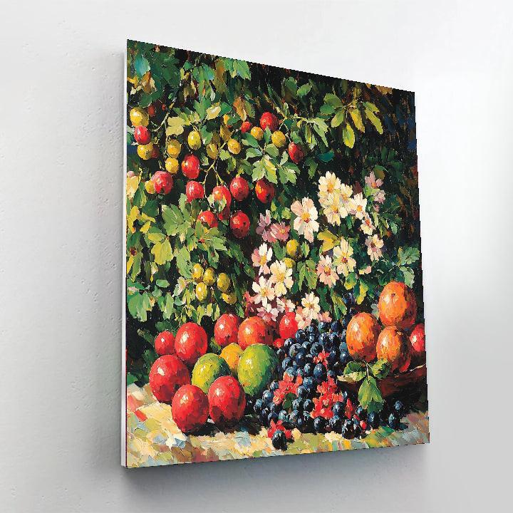 Cézanne Inspired Bountiful Spring Harvest  Number Painting