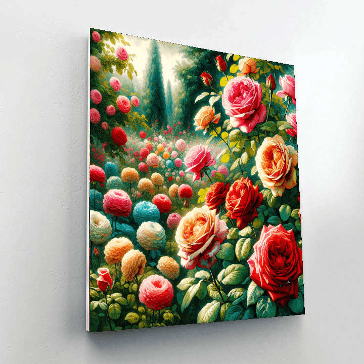 Radiant Rose Garden Paint By Numbers Art