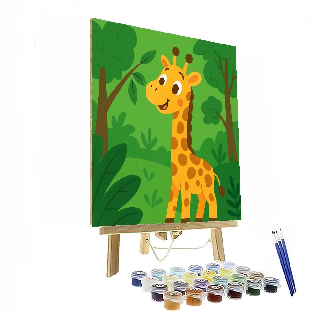 Giraffe In The Jungle Painting By Numbers Kit