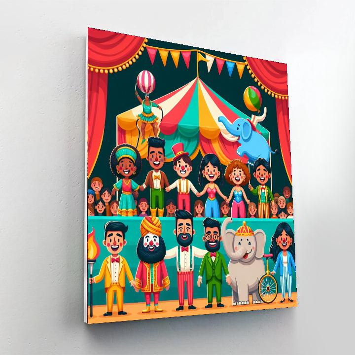 Circus Wonderland Extravaganza Paint By Numbers Art