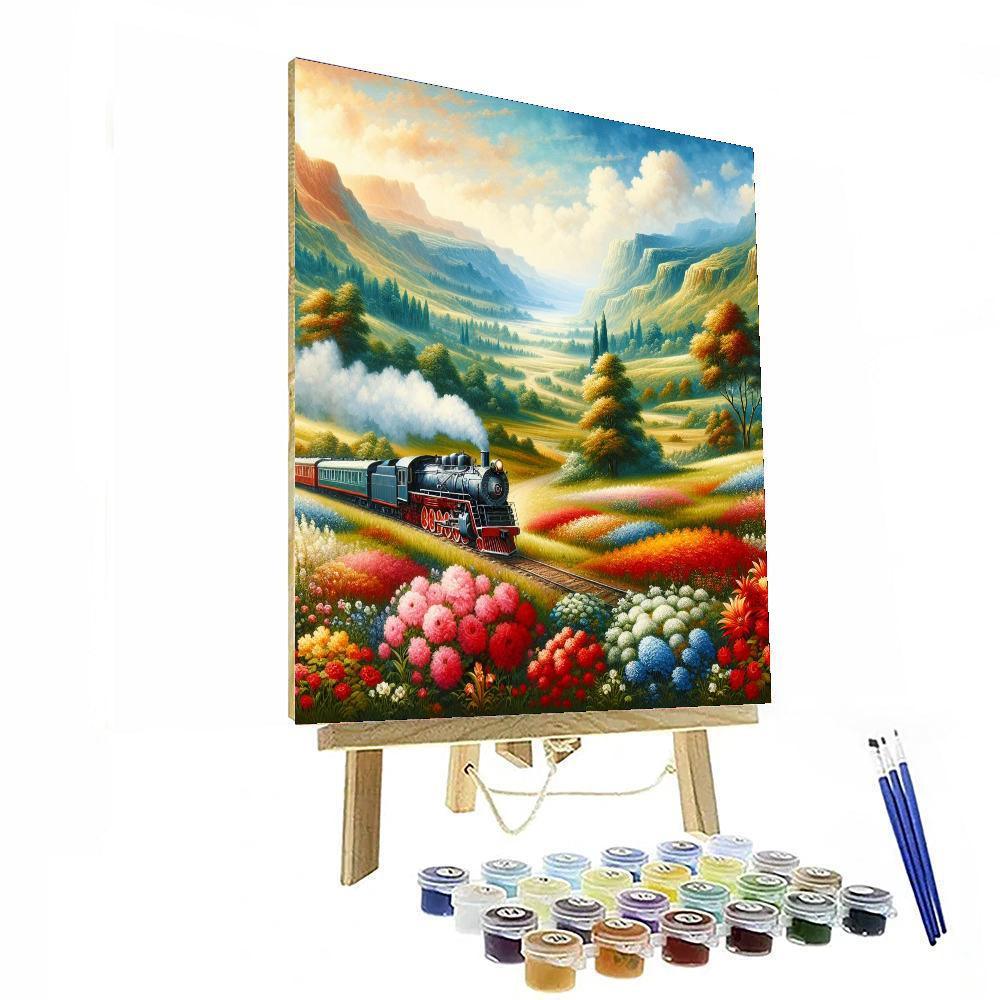 Charming Vintage Train Journey Painting By Numbers Kit
