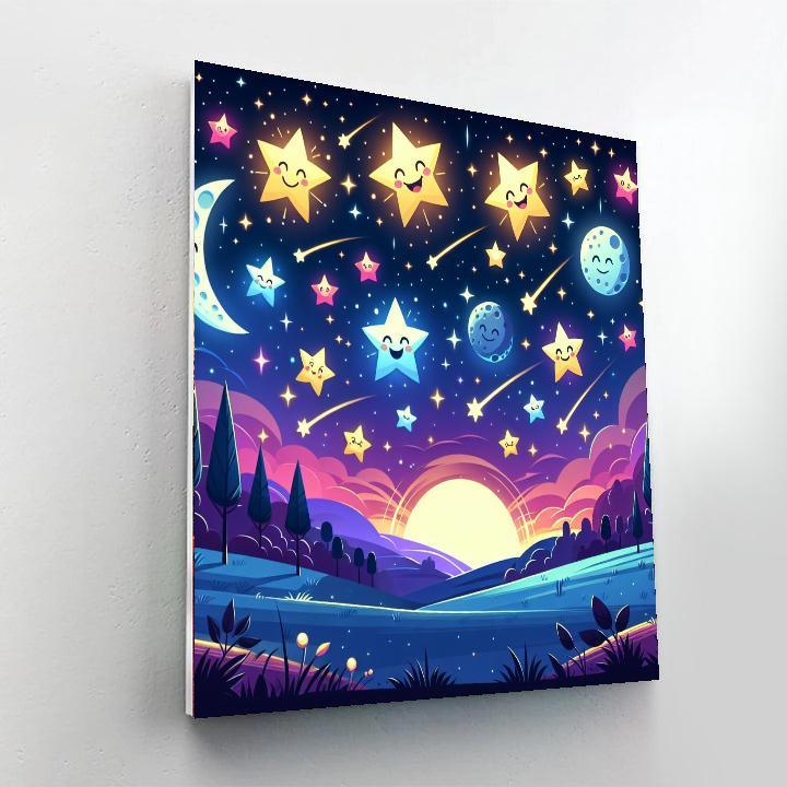 Sparkly Starry Night Paint By Numbers Art