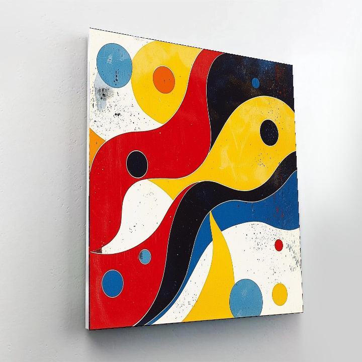 Joan Miró Inspired Serendipity Flow  Number Painting