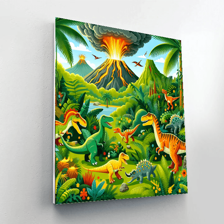 Adventurous Dino Expedition Paint By Numbers Art