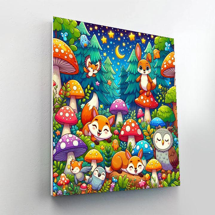 Magical Woodland Gathering For Kids Numbered Painting Kits