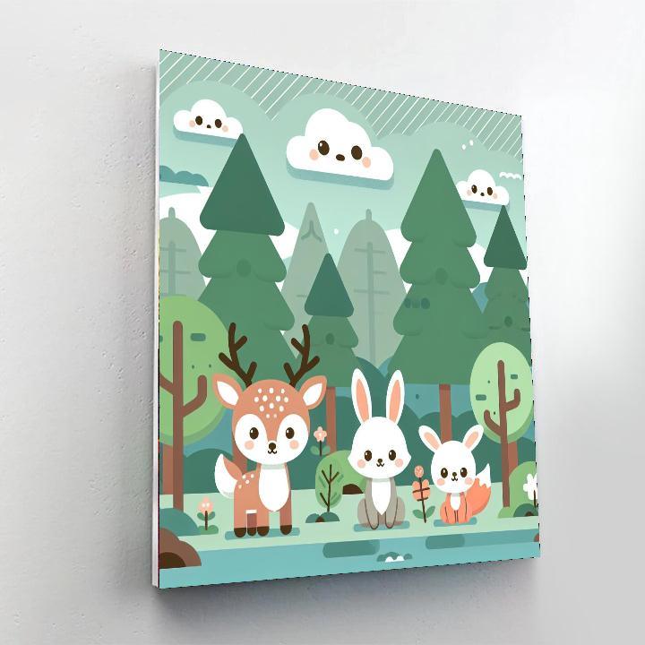 Woodland Animal Friends DIY Paint By Numbers