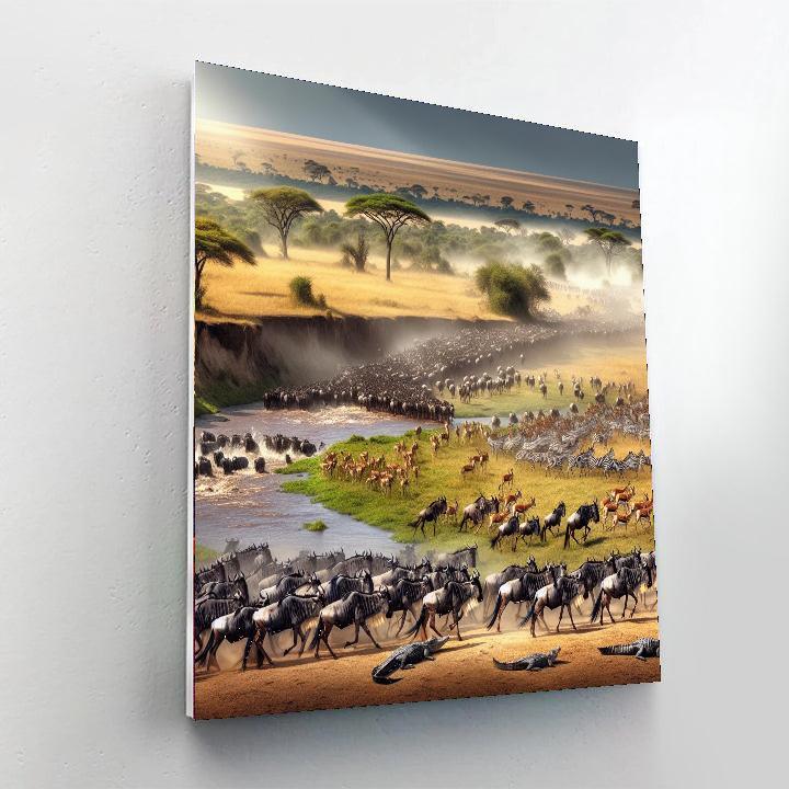Wildebeest Migration - Tanzania/kenya Paint By Numbers Art