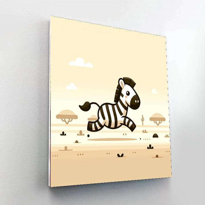 Zany Zebra Zest Number Painting
