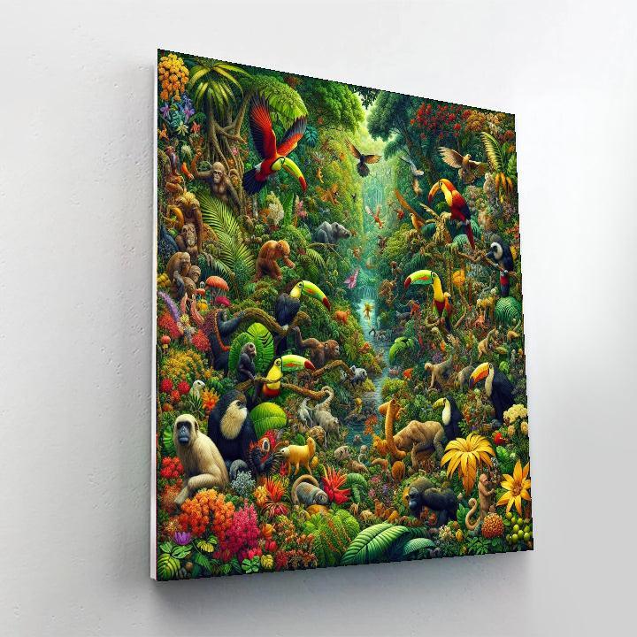 Joyful Rainforest Retreat Numbered Painting Kits