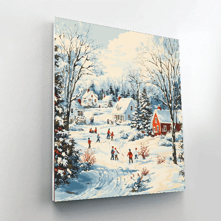 Currier And Ives Inspired Whimsical Winter  Paint By Numbers