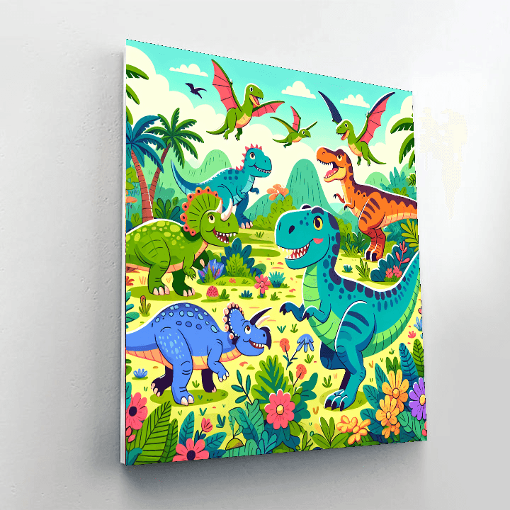 Dino Adventures Paint By Numbers Art