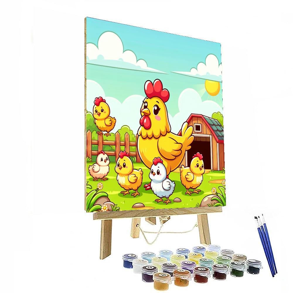 Chirpy Chickens And Egg-citement Paint By Numbers Art