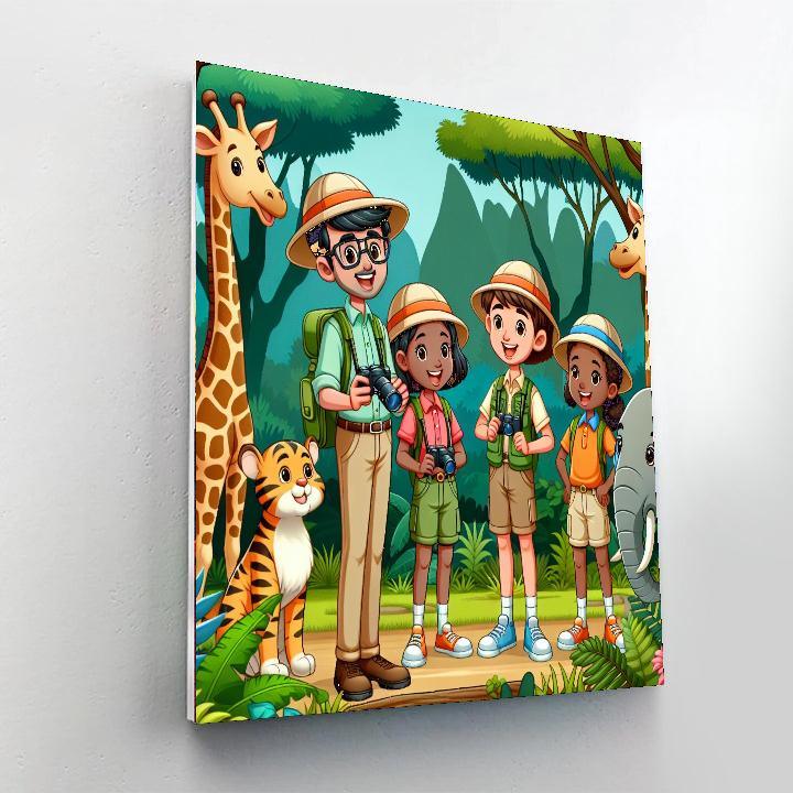 Safari Adventure Crew Paint By Numbers Art