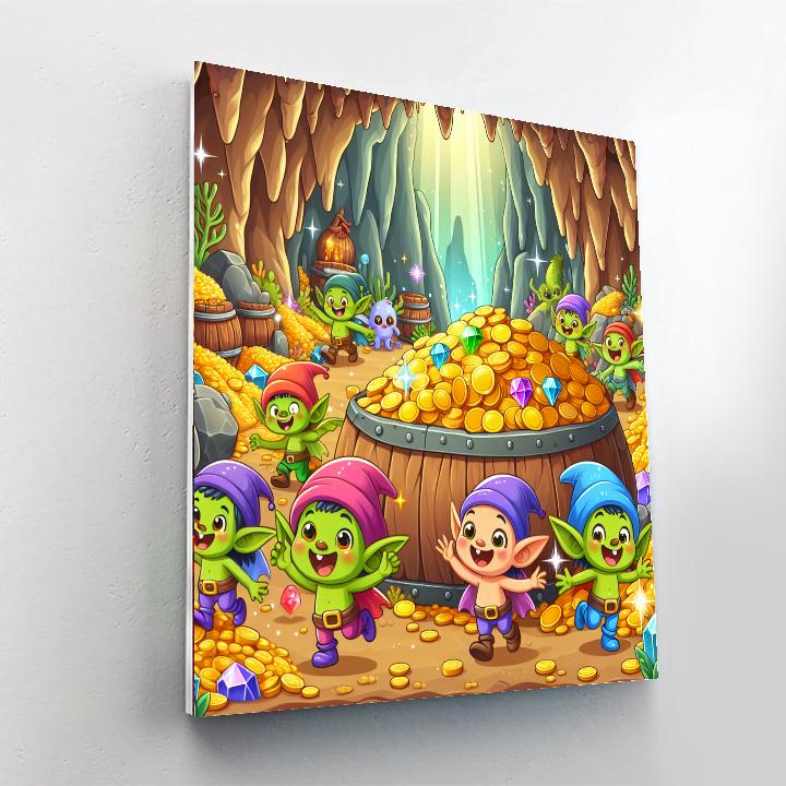 Silly Goblin's Treasure Paint By Numbers Art
