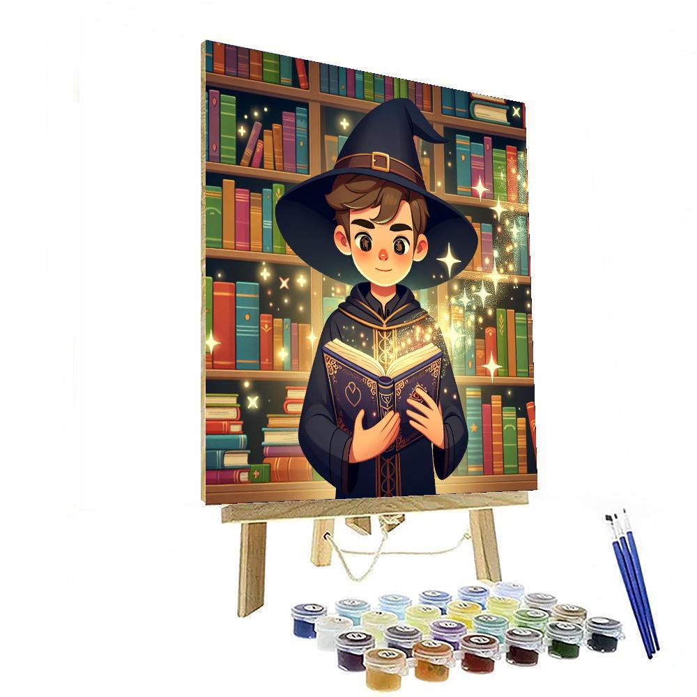 Wizard's Enchanted Library Painting Number Kit