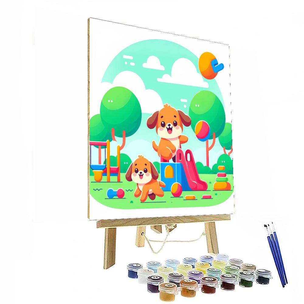 Puppy Playground Adventures Paint By Number