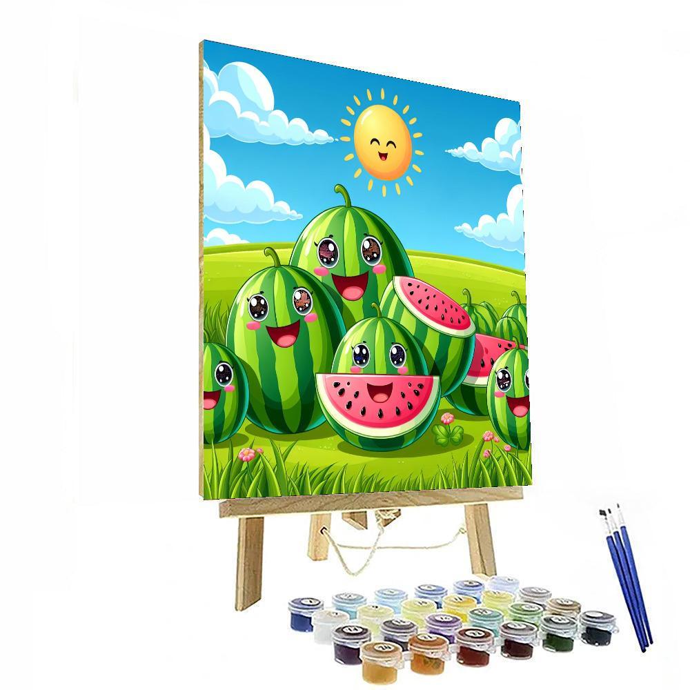 Whimsical Watermelons Paint By Numbers Art