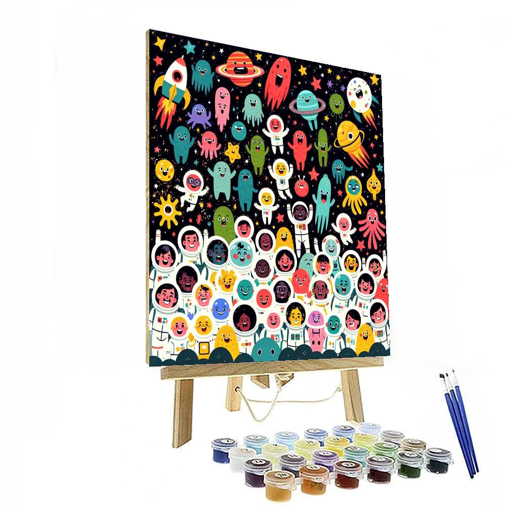 Joyful Space Friends Painting By Numbers Kit