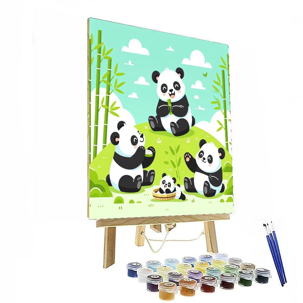 Panda Paradise Playtime Painting By Numbers Kit