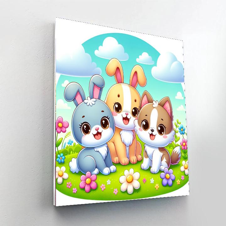 Cuddly Critter Kingdom Number Painting
