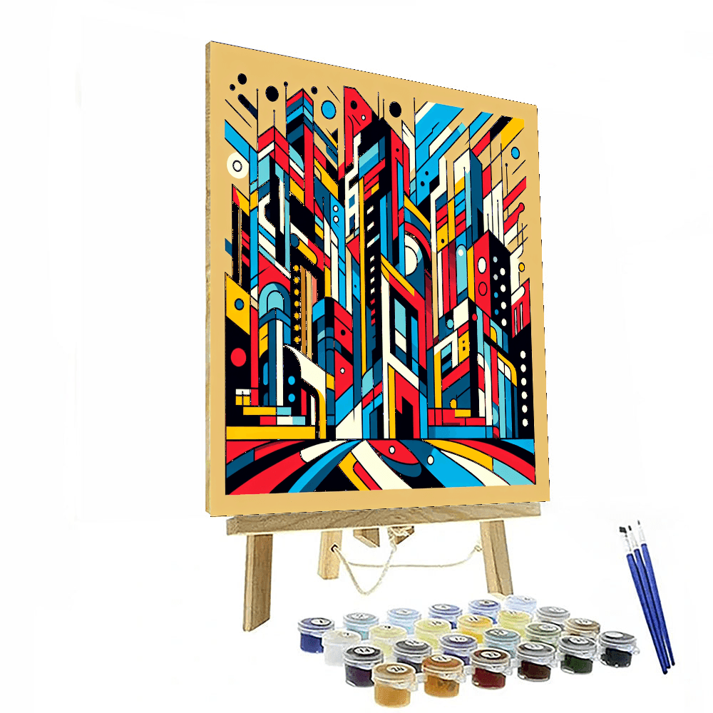 Abstract Urban Life Painting Number Kit