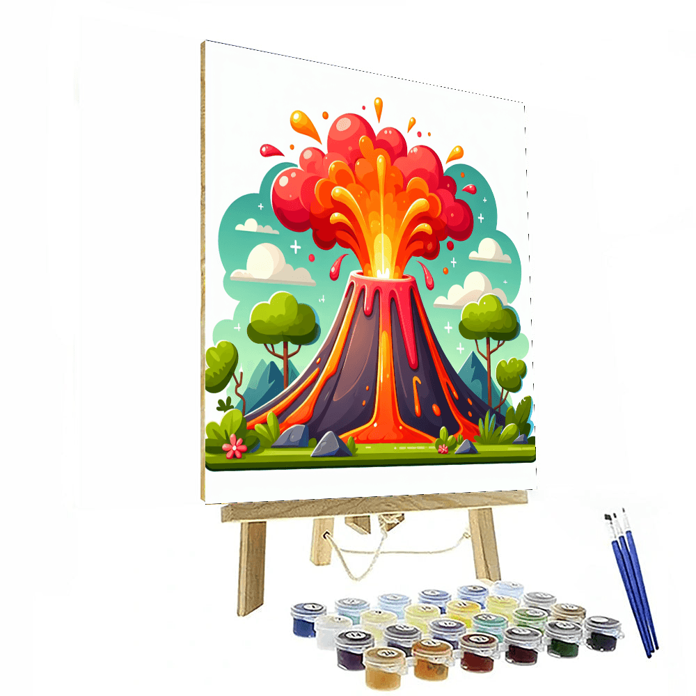Fiery Volcano Eruption Painting Number Kit
