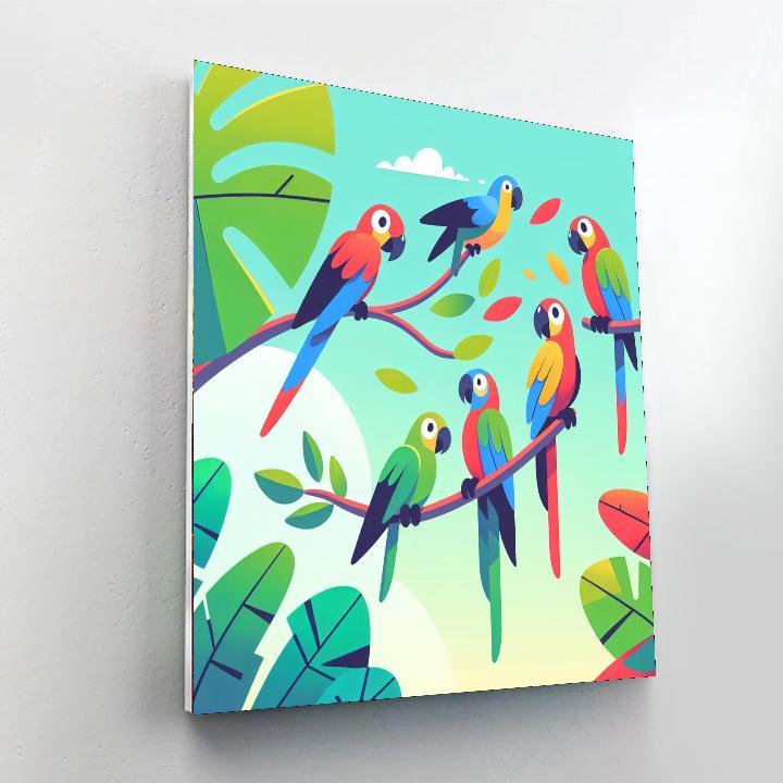 Joyful Parrot Playground Paint By Number