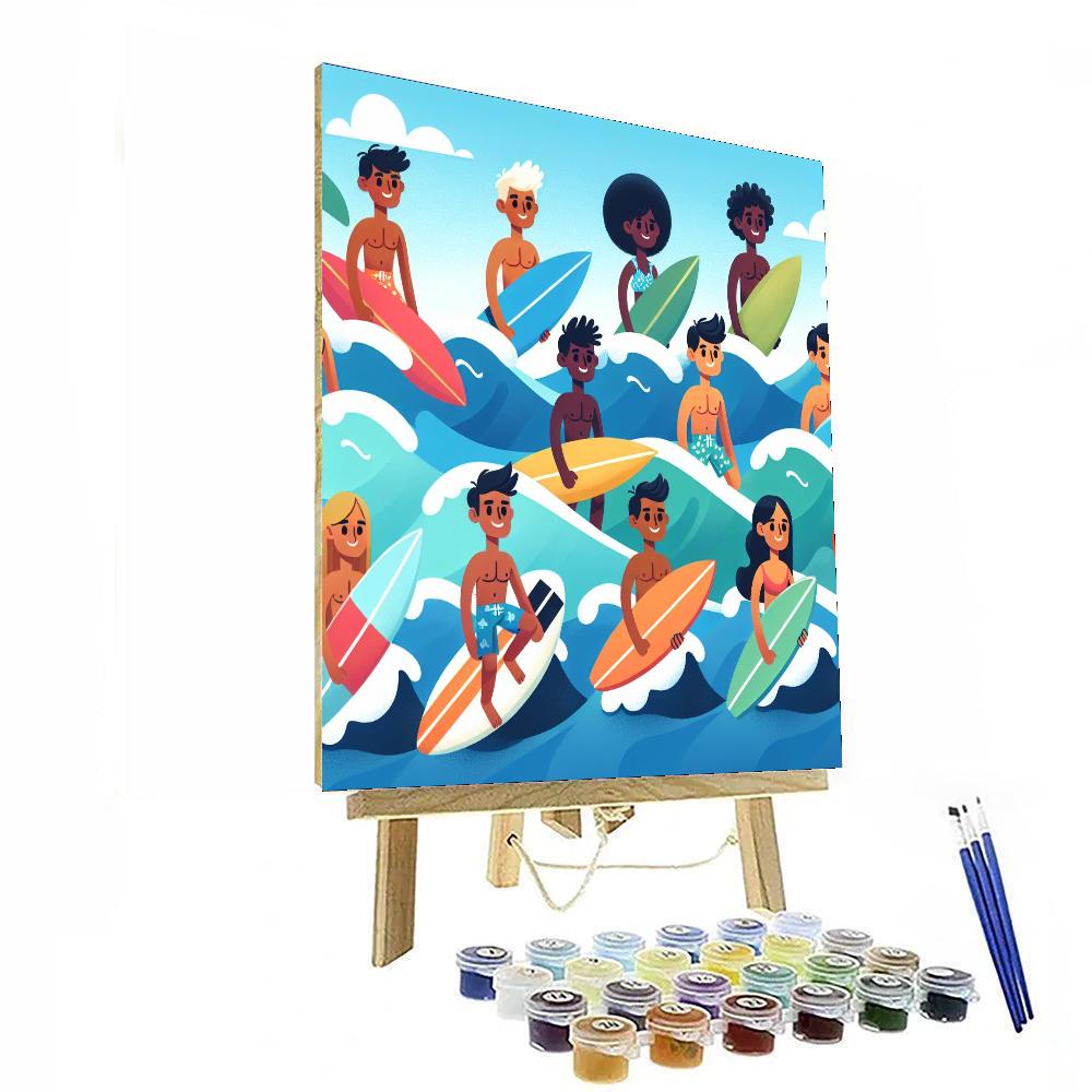 Ocean Wave Surfers Paint By Numbers