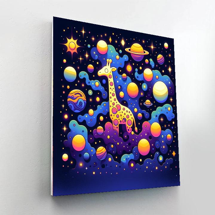 Glowing Galactic Giraffes Numbered Painting Kits