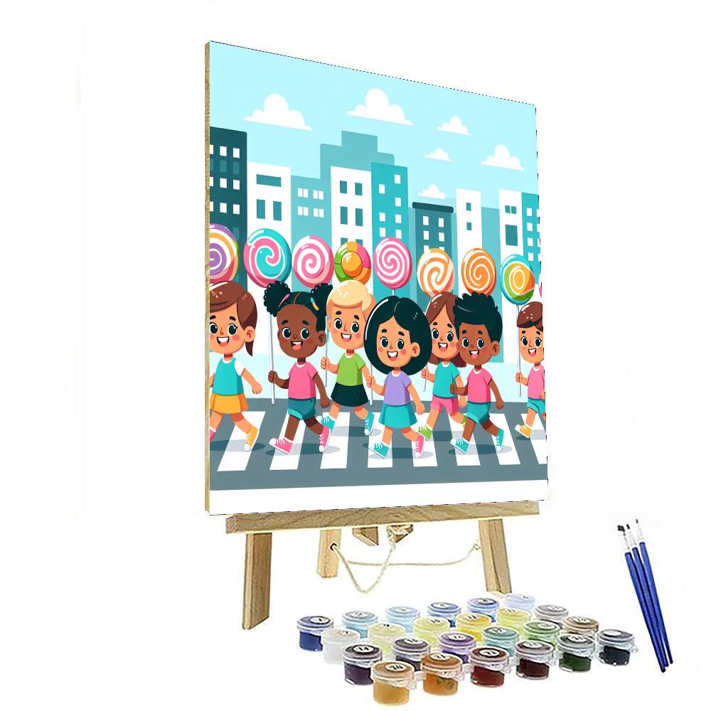 Bubblegum Bliss Boulevard Number Painting