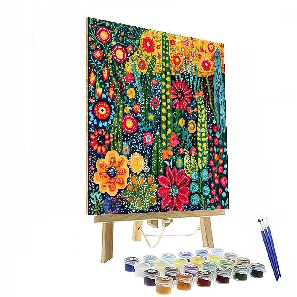 Frida Kahlo Inspired Garden Of Vibrant Echoes  Painting Number Kit