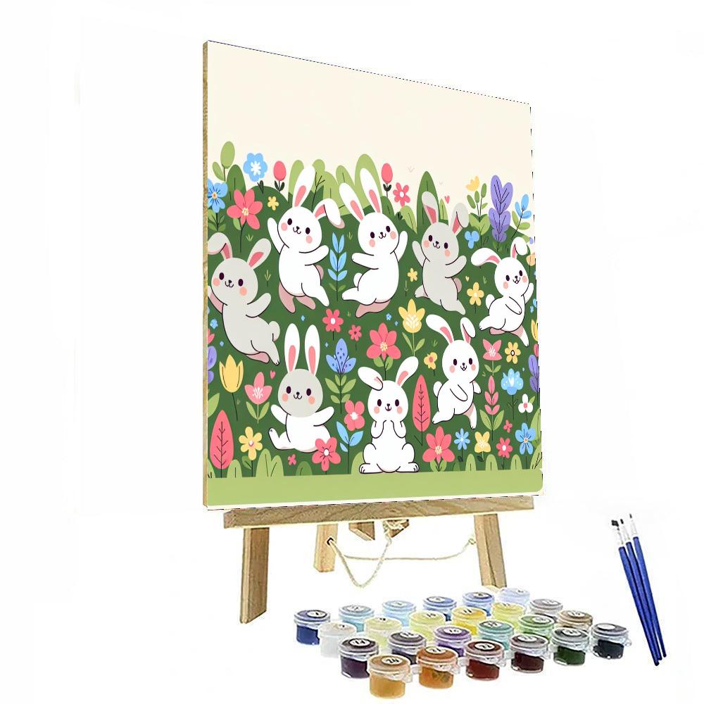 Springtime Bunny Hop DIY Paint By Numbers