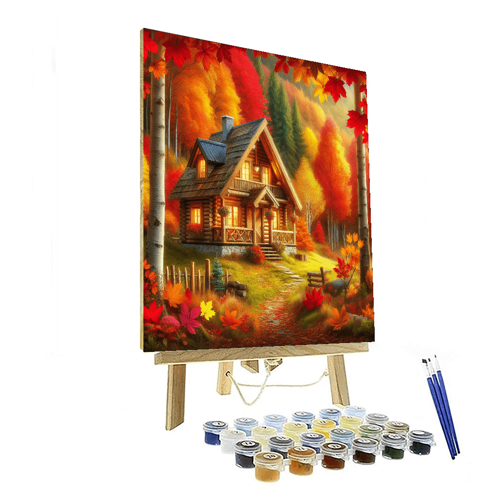 Cozy Autumn Cabin Painting By Numbers Kit