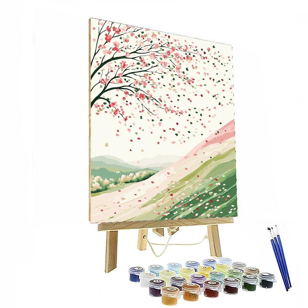 Hiroshige Inspired Petals In The Breeze  Paint By Numbers Kits