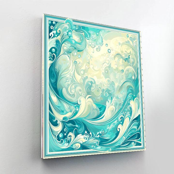 Alphonse Mucha Inspired Aqua Aura  DIY Paint By Numbers
